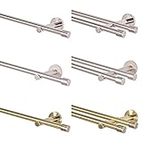 MDEKOR Gardinenstange 120 cm lang 1 läufig Gardinenstangenset aus Metall Silber Matt Gardinenstangen Wandbefestigung