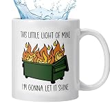Keramik-Kaffeetasse, Keramik-Teetasse | Tasse mit Mülleimer- und Feuermuster | Kreative Keramiktasse für den Arbeitsplatz, Keramik-Kaffee-/Teetasse mit Mülleimer-F