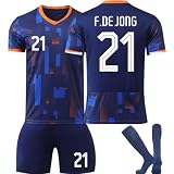 Generisch 2024 New Fußball Jerseys Anzug Niederlande Trikot for Fans Virgil Trikot Kinder Kids Mens Soccer Sport Outfit Trainning 24 25 Orange Windmill T Shirt Shorts Socks Jersey S