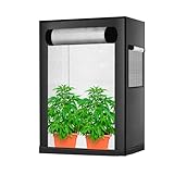 Marihuana Grow Zelt, Anzuchtzelt,Gewächszelt, Wachstumszelt, Gewächshaus Indoor（48 x 36 x 54 cm） (1 Pack) Schw