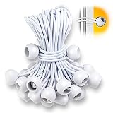 TaoTazon Spanngummis mit Kugel 50 Stück, Planenspanner mit Kugel 12cm, Gummispanner Zeltgummis Expanderschlingen Gummischlaufen für Planen Zelt Banner N