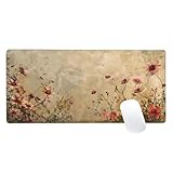 Gaming Mauspad Kaffeefarbe Motiv, 600x300mm XXL Mousepad Anlage Mauspad, Anti-Rutsch Gaming Mouse Pad, Verbessert Präzision und Geschwindigkeit,Genähte Kanten Haltbarkeit Für Office,PC,Desk Mat Z2-288