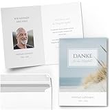 10 PERSONALISIERTE Trauer Danksagungen Dankeskarten mit eigenem Text und Foto | Individuell anpassbare Trauerkarten mit Briefumschlägen | Danke für das Mitgefühl 03