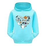 Sunfashion Weihnachtspullover Damen Halloween Langarm Brief Drucke Warme Hoodie Pullover Tops Kinder Jogginghose Mädchen (Blue, 10-11 Years) Kostüme Für Baby