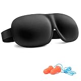 Schlafmaske für Männer & Frauen, Trilancer 3D Schlafbrille Nachtmaske, Memory Schaum Augenabdeckung，Absolute Dunkelheit Augenmaske mit Ohrstöp