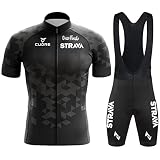 Radtrikot Set,Fahrradtrikot Herren,Atmungsaktives Sommer Kurzarm Fahrradtrikot Kurzarm + Radhose,Fahrradbekleidung Set für Fahrrad Rennrad MTB (1,XXL)