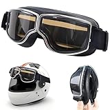 Tyafzzn Motorradbrille Winddicht, Schutzbrille Motocross, Herren, Retro, für ATV, Bike, Fahrrad und M