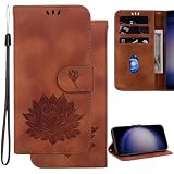 Ammeer Hülle für Samsung Galaxy J5 2016, Prägen Lotus Muster Magnetische Flip Folio Cover PU Leder Schutzhülle Handy Tasche Brieftasche Wallet Case Ständer - B