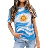 Fussball Trikot Deutschland 2026, Oversize Shirt Damen Sport,Kurzarm-T-Shirt Mit Print Rundhalsausschnitt Locker Geschnitten LäSsig-Modisch Sportlich FüR Partys Und Den Alltag
