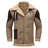 Fleece-Jacke für Herren, durchgehender Reißverschluss, intelligent, lässig, Winter, Revers, thermisch gepolstert, dicker Fleecemantel, bequem, Lounge-Outwear, Reißverschluss, warm, Stehkrag