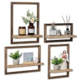 Walasis Wandregal Holz Schweberegal Regal Wand Wanddeko Wohnzimmer Rustikal 4er Set Wandboard Pflanzenregal Wandablage B