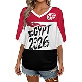 Deutschland Fan T-Shirt Damen, Wm 2026 Retro Design, Kurzärmeliges Rundhals Top, Weich und Atmungsaktiv, Ideal für Die Fußball-Weltmeisterschaft und Freizeitak