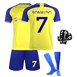 Sternstunde Trikot Sets Kinder, Hause/Auswärts Fußballtrikot für Kinder,Herren Jungen Fussball Jersey Football Trikots, Sportshirt Junge Football Training Tshirts Shorts (Blau, 6-7 Jahre)