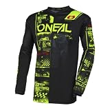 O'NEAL | Motocross-Shirt Langarm | MX MTB Mountainbike | Passform für Maximale Bewegungsfreiheit, Eingenähter Ellbogenschutz | Element Jersey Attack V.23 | Erwachsene | Schwarz Neon-Gelb | Größe XL