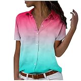 XTBFOOJ Blusen Zipfel Tunika Bluse Kariert Retro Oberteile Oversize Hemdbluse Tops Blusentop Weiß Tunika Kurzarm Blusenkragen TräGerlose Oberteile for Hemdbluse Tops Große Größ