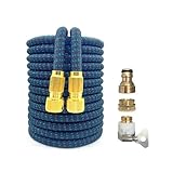 OZXZH Verdickter Gartenschlauch, Garten, Bauernhof, Bewässerung, Autowäsche, Kupfergelenk, Teleskoprolle, magisches Wasserrohr, Flexibler Schlauch(Black Blue kit,100FT-30M)