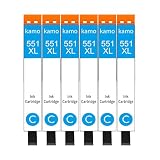 kamo CLI-551 XL Druckerpatronen Kompatibel mit Canon 551XL Patronen (6er-Pack), for Pixma iP7250 iP8750 iX6850 MG5450 MG5550 MG5650 MG6350 MG6450 MG6650 MG7150 MG7550 MX725 MX925