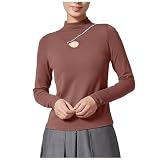 Rollkragenpullover Damen Thermo Rollkragenshirt Damen Basic Langarmshirt Einfarbig Slim Fit Unterziehshirt Langarm Stehkragen Pullover Turtleneck Tunika Oberteile Winter Rollkragen Shirt B