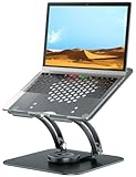 tounee Laptop Ständer mit 360° Drehbarer Basis, Ergonomisch Laptopständer Höhenverstellbar, Laptop Erhoehung Fuer Schreibtisch, Standing Laptop Stand Computer Ständer mit Laptops 10–17' G