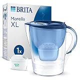 BRITA Wasserfilter Kanne Marella XL blau (3,5l) inkl. 1x MAXTRA PRO All-in-1 Kartusche – Wasser Filter zur Reduzierung von Kalk, Chlor, Blei, Kupfer & geschmacksstörenden Stoffen im W