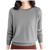 Strickpullover Cashmere Herbst Winter Damen,Kaschmir Pullover Langarm| Wollpullover Rundhals Pulli Große Größen Elegant Sweater Winterpullover Warm Gestrickte Oberteile Strickpulli Jump