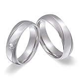 Juwelier Schönschmied Freundschaftsringe Partnerringe Trauringe - inkl. WUNSCHGRAVUR - Edelstahl Zirkonia 66-66 138HDac - mit AMAZON KONFIGURATOR direkt online gestalten !
