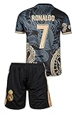 Amdrabola Madrid No 7 Dunkelblau Drachen Fußball Kinder Trikot,Spezieller Entwurf, Fussball, Limitierte Auflage, Beschränkte Auflage, Kommen Sie mit Shorts (152,Dunkelblau)