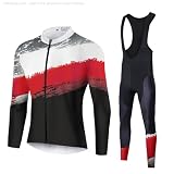 UGLY FROG 2024 Fahrradbekleidung Set, Herren Langarm Radsportanzüge Radtrikot Kleidung Langärmeliges Fahrradtrikot mit Thermofleecefutter Radhose mit Sitzpolster W