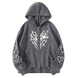Sweatjacke Damen Casual Hoodie Sweatshirt Zipper Hoodie mit Kapuze Warmer Fleece-Kapuzenpullover Kapuzenjacke Kapuzenpulli College Jacke Hoody Pullover mit Taschen Lockeres Sw