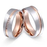 Juwelier Schönschmied - Damen Partnerringe Eheringe Paris Titan Zirkonia 64-64 T23HDac - Kostenlose Wunschgravur mit AMAZON KONFIGURATOR online gestalten!