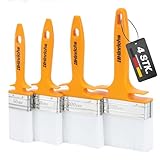 Hinrichs Lasurpinsel Set - 4x Malerpinsel Set Profi in den Breiten 50mm, 70mm, 100mm & 120mm - Pinselset für Lack, Öl und Farbe - Pinsel für Holzlasur - Pinsel Set Paint Brush - Lackp