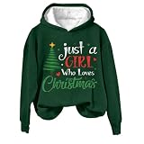 Generisch Weihnachts Hoodie Damen Aesthetic, Weihnachtspulli Damen Lustig, Kapuzenpulli Mit Weihnachtsmotiv Weihnachtsoberteil Loose Fit Xmas Hoodie Weich Weihnachtspullover Stretch Sw