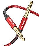 JSAUX Gitarrenkabel [3M] - 6.35mm Instrumentenkabel, E-Gitarre Kabel, 1/4'' Klinkenkabel für Gitarren, Keyboard, Bass, Verstärker und andere Audiog