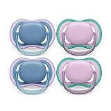 Philips Avent Ultra Air Pacifier 6-18m, Blue Hush/Lush Lilac, 4 pack SCF085/54