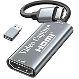 4K HDMI-auf-USB-C Video Capture Card mit Audio-Unterstützung, 1080P Aufnahme, inklusive Typ-C-Adapter, ideal für Gaming, Live-Streaming und Videoaufnahmen, kompatibel mit Windows und macOS