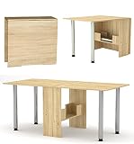 Rodnik Klappbarer Tisch- Esstisch 174 x 80 x75 cm - Klapptisch - Funktionstisch - Bürotisch - Holzoptik-Sonoma Eiche-mit Metallb