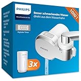 Philips Water Ontap Filter AWP3705P3/10 MICROFILTRATION mit DIGITALEM DISPLAY und 3 Ersatzkartuschen, 1000 L Filtrationskap