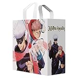 Konix Jujutsu Kaisen Einkaufstasche 40 x 45 x 20 cm - Recyceltes Material - Gojo- und Yuji-Motiv - Weiß