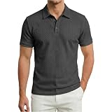 Herren Poloshirt Kurzarm Atmungsaktives Baumwolle Polo Shirt Knopfleiste Sommer Golf T-Shirt Freizeit Polohemd atmungsaktivem Oversized Fit Summer Tops Arbeit Elastizität Western W