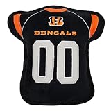 The 1st Ever Tough but Smooth Dog Toy NFL Cincinnati Bengals Football Jersey Tough Pet Toy A Premium Quality Doggie Toy with Built-in Squeaker Sports Fans Favorite Chew Toy