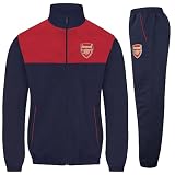 Arsenal FC - Herren Trainingsanzug - Jacke & Hose - Offizielles Merchandise - Geschenk für Fußballfans - Dunkelblau & Rot - L