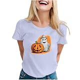 Generisch T Shirts Damen Sommer für Damen mit süßem Aufdruck an der Schulter, 73211 Online Shop (Grey, XXL)