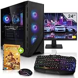 Megaport Komplett Set Gaming PC Nvidia GeForce RTX 4070 12GB • Intel Core i7-12700F • 24' Monitor • Windows11 • 32GB 3200MHz DDR4 • 1TB M.2 SSD • WLAN • Tastatur • Maus Gaming komplettpak