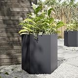 LAPOOH Pflanzkübel Anthrazit Sechseckig 46x40x45 Stahl, Blumentopf Gross, Blumenkasten Balkon, übertopf, Pflanzkasten, Flowerpot, Kräuterbeet Für Die Küche, Vertikalbeet - 851112