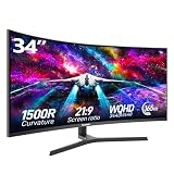 Gawfolk 86,4 cm (34 Zoll) Ultrawide Curved Gaming Monitor, 1500R PC Screen 165Hz UWQHD 3440x1440, Curved Computer Screen with FreeSync, Multi-direktional, Adjustable B