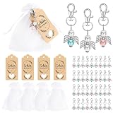 Miiepls 36 Stück Schutzengel Anhänger, Gastgeschenke mit Organza Beutel Kraftpapier für Hochzeit Taufe Weihnachten Geburtstag