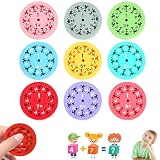 Viechoes Mathe Fidgets Spinners,9 Stücks Zahlen Fidget Spinner Spielzeug,Stressabbau Lernspielzeug Additions,Subtraktions, Lernspielzeug Fidgetspinner für Kinder im Alter von 5–10 J