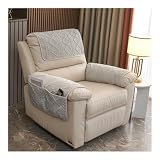 HonunGron Sofa-Armbezug, Chenille Samt Armlehnenschoner, Plüsch Kopfstützenbezug für Sessel, rutschfeste Möbelschutzbezüge Mit Taschen, Couch überzug Sofa Bezug (Dunkel Grau,1 Sitzer | 3 STK)