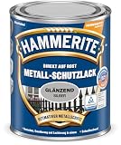 Hammerite Metallschutzlack Glänzend, 3in1- Rostschutz, Silber, 250