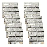 YapitHome 10 Stücke Wandpaneele Selbstklebend,30x30 cm 3D Tapete Wandpaneele Selbstklebend Ziegel,DIY Wandtapete für Badezimmer,Küche,Schlafzimmer,W